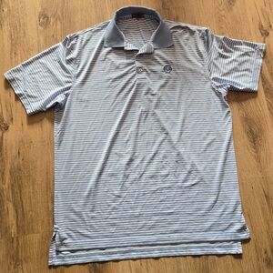 Peter Millar Kittansett Club Blue Striped Golf Polo Large
